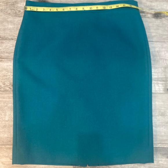 J. Crew 100% Wool Teal No 2  Pencil Skirt - Picture 3 of 6